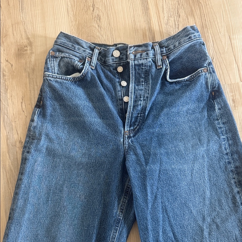 Agolde Dark Blue Flare Jeans - Picture 3 of 5